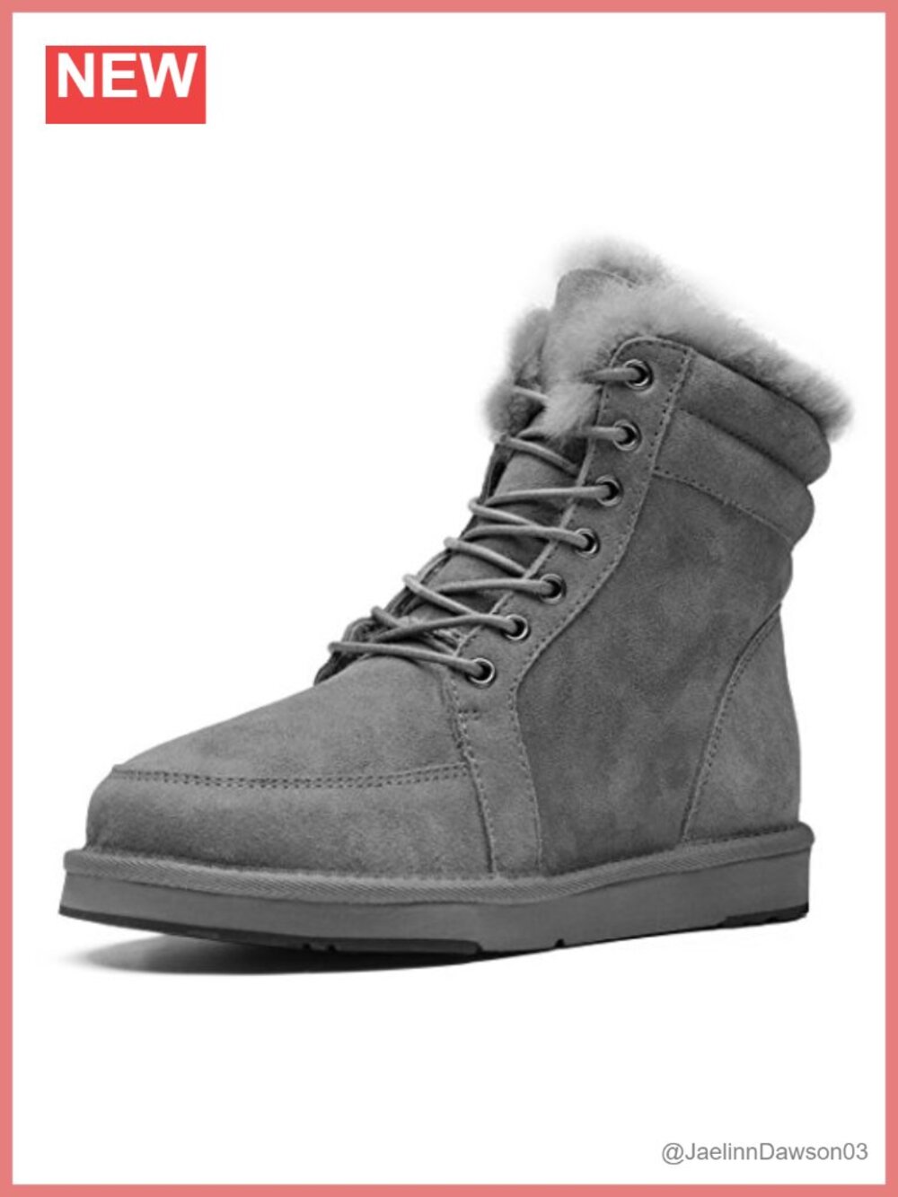 Lace-Up Suede Shearling Sheepskin Winter Snow Boots Fur Lined